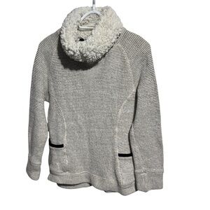 Superdry Cozy Cream Sweater with Sherpa Collar Size Medium.